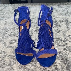 Steve Madden Blue Fringe Heels Size 6